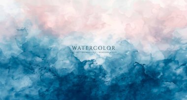 Soyut yatay suluboya arkaplan. Nötr ışık renklendirilmiş boş alan arkaplan çizimi