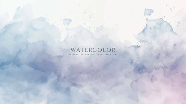 Soyut yatay suluboya arkaplan. El çizimi vektör dokusu. Fırçayla ovalanan pastel boya rengi suluboya