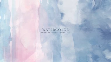 Soyut yatay suluboya arkaplan. El çizimi vektör dokusu. Fırçayla ovalanan pastel boya rengi suluboya