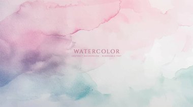 Soyut yatay suluboya arkaplan. El çizimi vektör dokusu. Fırçayla ovalanan pastel boya rengi suluboya
