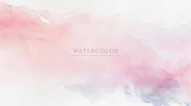 Soyut yatay suluboya arkaplan. El çizimi vektör dokusu. Fırçayla ovalanan pastel boya rengi suluboya