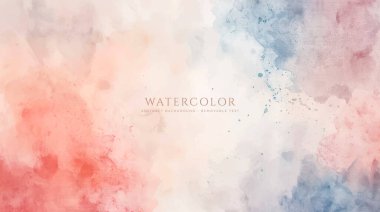 Soyut yatay suluboya arkaplan. El çizimi vektör dokusu. Fırçayla ovalanan pastel boya rengi suluboya