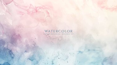 Soyut yatay suluboya arkaplan. El çizimi vektör dokusu. Fırçayla ovalanan pastel boya rengi suluboya