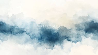 Soyut yatay suluboya arkaplan. El çizimi vektör dokusu. Fırçayla ovalanan pastel boya rengi suluboya