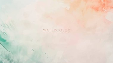 Soyut yatay suluboya arkaplan. El çizimi vektör dokusu. Fırçayla ovalanan pastel boya rengi suluboya