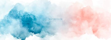 Soyut yatay suluboya arkaplan. El çizimi vektör dokusu. Fırçayla ovalanan pastel boya rengi suluboya