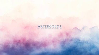 Soyut yatay suluboya arkaplan. El çizimi vektör dokusu. Fırçayla ovalanan pastel boya rengi suluboya