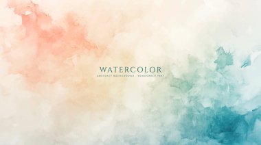 Soyut yatay suluboya arkaplan. El çizimi vektör dokusu. Fırçayla ovalanan pastel boya rengi suluboya