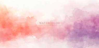 Soyut yatay suluboya arkaplan. El çizimi vektör dokusu. Fırçayla ovalanan pastel boya rengi suluboya