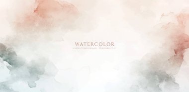 Soyut yatay suluboya arkaplan. El çizimi vektör dokusu. Fırçayla ovalanan pastel boya rengi suluboya