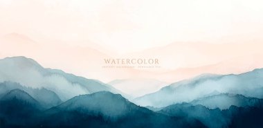 Soyut yatay suluboya arkaplan. El çizimi vektör dokusu. Fırçayla ovalanan pastel boya rengi suluboya