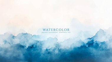 Soyut yatay suluboya arkaplan. El çizimi vektör dokusu. Fırçayla ovalanan pastel boya rengi suluboya