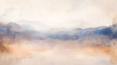 Soyut yatay suluboya arkaplan. El çizimi vektör dokusu. Fırçayla ovalanan pastel boya rengi suluboya