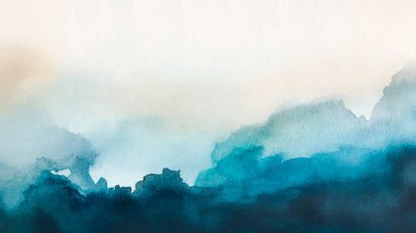 Soyut yatay suluboya arkaplan. El çizimi vektör dokusu. Fırçayla ovalanan pastel boya rengi suluboya