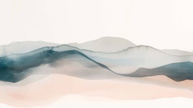 Soyut yatay suluboya arkaplan. El çizimi vektör dokusu. Fırçayla ovalanan pastel boya rengi suluboya