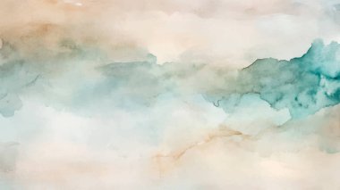 Soyut suluboya estetik yatay arkaplan. El çizimi vektör sıçrama dokusu. Fırçayla ovalanan pastel boya rengi suluboya