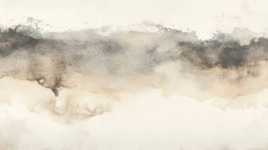 Soyut suluboya estetik yatay arkaplan. El çizimi vektör sıçrama dokusu. Fırçayla ovalanan pastel boya rengi suluboya