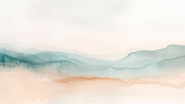 Soyut suluboya estetik yatay arkaplan. El çizimi vektör sıçrama dokusu. Fırçayla ovalanan pastel boya rengi suluboya