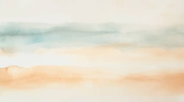 Soyut suluboya estetik yatay arkaplan. El çizimi vektör sıçrama dokusu. Fırçayla ovalanan pastel boya rengi suluboya