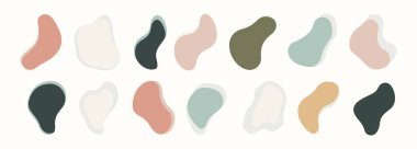 Soyut organik şekil seti. El çizimi karalama sanatı. vektör damlası