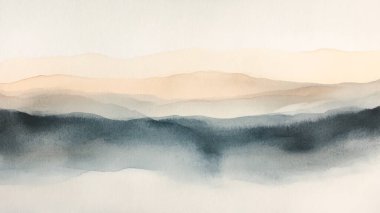 Soyut suluboya estetik yatay arkaplan. El çizimi vektör sıçrama dokusu. Fırçayla ovalanan pastel boya rengi suluboya