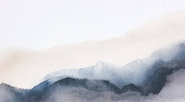 Soyut suluboya estetik yatay arkaplan. El çizimi vektör sıçrama dokusu. Fırçayla ovalanan pastel boya rengi suluboya