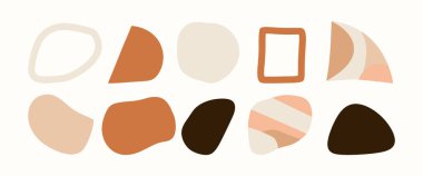 Soyut organik şekil seti. El çizimi karalama sanatı. vektör damlası