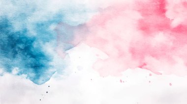 Soyut suluboya estetik yatay arkaplan. El çizimi vektör sıçrama dokusu. Fırçayla ovalanan pastel boya rengi suluboya