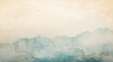 Suluboya sanat geçmişi. Metin, bayrak, sunum veya ürün grafik tasarımı için yeşil ve bej suluboya arkaplan boşluğu