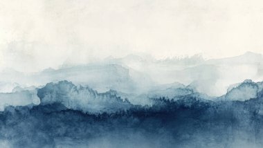 Soyut suluboya resim arka plan şablonu. metin, pankart, sunum veya ürün grafik tasarımı için mavi ve beyaz suluboya arkaplan boşluğu