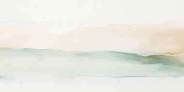 Soyut suluboya resim arka plan şablonu. metin, pankart, sunum veya ürün grafik tasarımı için yeşil ve kahverengi suluboya arkaplan boşluğu