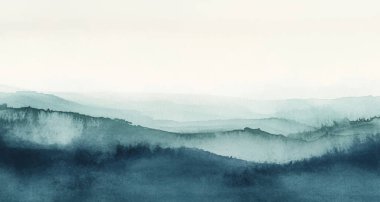 Soyut suluboya resim arka plan şablonu. Metin, bayrak, sunum veya ürün grafik tasarımı için lacivert ve bej suluboya arkaplan boşluğu