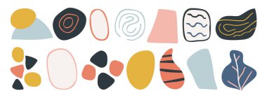 Soyut organik şekil seti. El çizimi karalama sanatı. vektör damlası