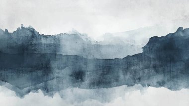 Soyut suluboya resim arka plan şablonu. metin, bayrak, sunum veya ürün grafik tasarımı için mavi ve gri suluboya arkaplan boşluğu