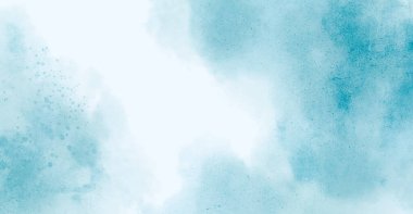 Soyut suluboya resim arka plan şablonu. metin, pankart, sunum veya ürün grafik tasarımı için mavi ve beyaz suluboya arkaplan boşluğu