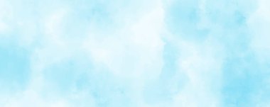 Soyut suluboya resim arka plan şablonu. mavi ve beyaz gökyüzü suluboya arkaplan boşluğu metin, bayrak, sunum veya ürün grafik tasarımı için