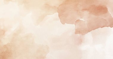 Soyut suluboya resim arka plan şablonu. metin, bayrak, sunum veya ürün grafik tasarımı için kahverengi ve bej suluboya arkaplan boşluğu