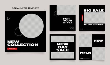 Sosyal medya, blog satış promosyonunu tasvir ediyor. Tamamen düzenlenebilir Instagram ve Facebook kare kare kare kare kare kare kare kare yapboz organik satış posteri. taze beyaz element şekil vektör arkaplanı