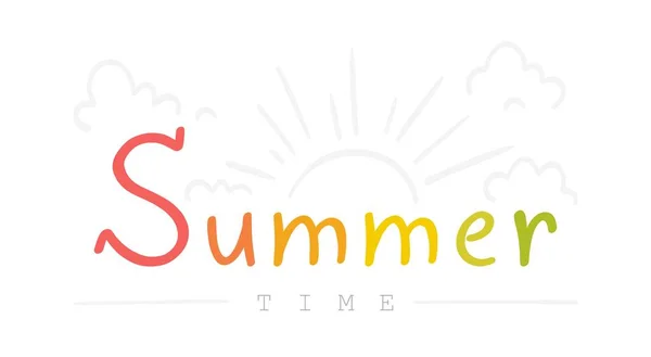 Krásné Jasné Letní Písmo Vektorová Ilustrace Tepla Léta Slunce Typografie — Stockový vektor