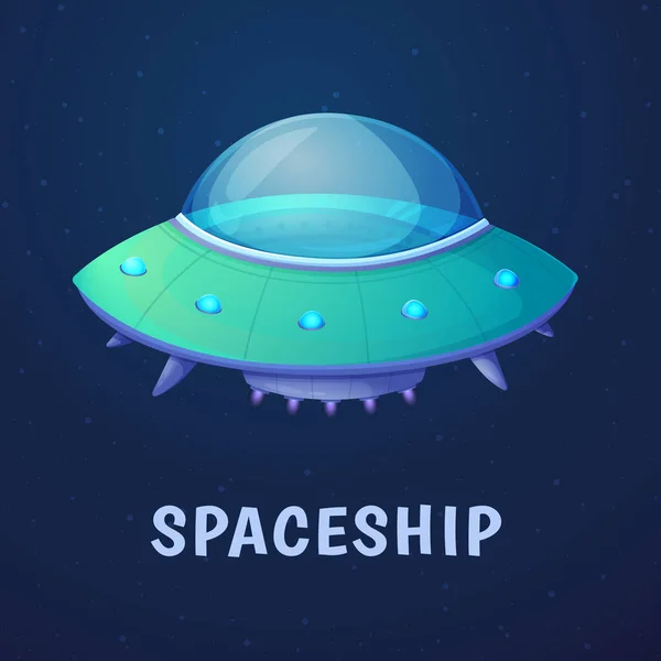 Raketenraumschiff Vektorillustration Des Raumfahrzeugs Technologie Karikatur Eines Raumschiffs Für Webdesign — Stockvektor