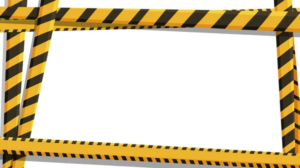 一个黑色和黄色的警告框的矢量说明 白色背景的横幅隔离犯罪 建筑工地等的胶带 — 图库矢量图片
