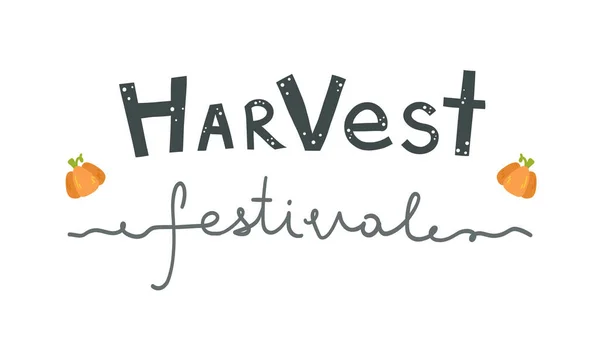 Harvest Festival Lettering Vector Illustration Best Harvest Competition Autumn Harvest — Stock Vector