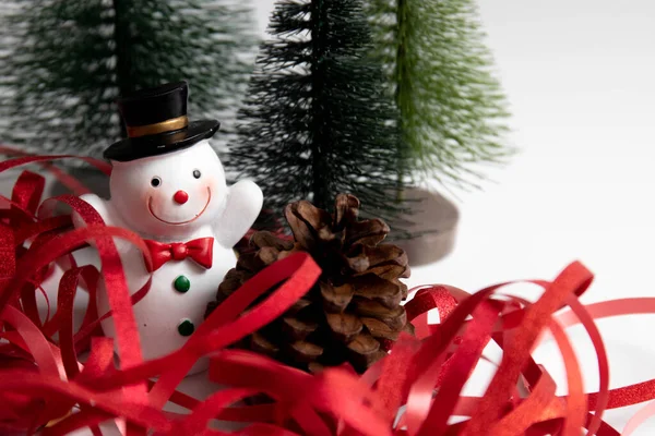 Ornamento Natal Para Decoração Pequeno Pinheiro Papai Noel Cláusula Homem — Fotografia de Stock