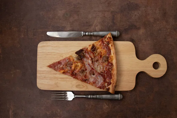 Tasty Italian Menu Slice Meat Lover Pizza White Back Ground — Stock Photo, Image