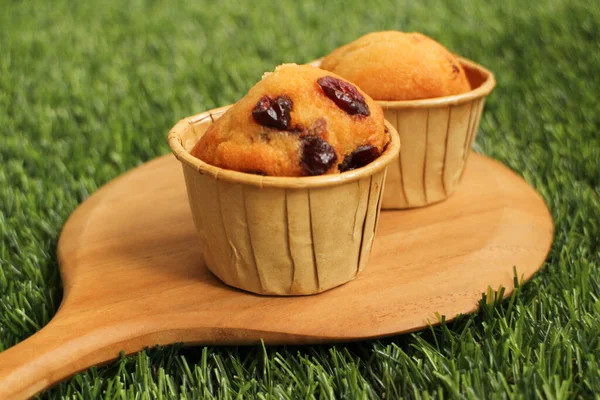 Muffin Arándano Casero Tablero Madera — Foto de Stock