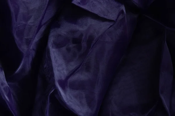 Texture Ondulée Tissu Organza Violet Avec Ridée Abstraite Sur Fond — Photo