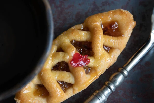 Petit Fours Pine Apple Tart Traditionele Taart Voor Thee Koffiepauze — Stockfoto
