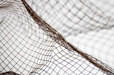 Beyaz Arkaplanda Siyah Rustik Kablo Ağını Kapat