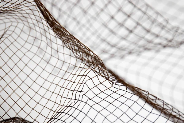 Beyaz Arkaplanda Siyah Rustik Kablo Ağını Kapat