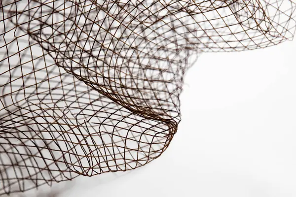 Beyaz Arkaplanda Siyah Rustik Kablo Ağını Kapat